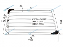 SPG-YR46 RWHX Стекло заднее с обогревом TOYOTA TOWNACENOAH (грузопассажирский) 96-07
