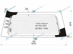 YR30V RWHX Стекло заднее с обогревом TOYOTA TOWNACELITEACE 92-96