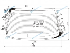 GX120 RWHX Стекло заднее с обогревом TOYOTA VEROSSA 01-04