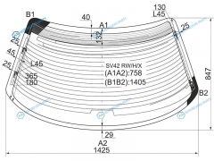 SV42 RWHX Стекло заднее с обогревом TOYOTA VISTA HARDTOP 94-98