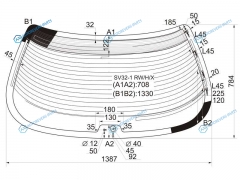 SV32-1 RWHX Стекло заднее с обогревом TOYOTA VISTACAMRY 4D HARDTOP 90-94