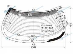 SV32 RWHX Стекло заднее с обогревом TOYOTA VISTACAMRY HARDTOP 90-94