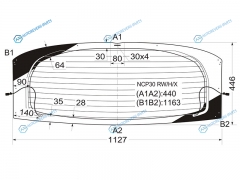 NCP30 RWHX Стекло заднее с обогревом TOYOTA WILL CYPHA 02-05