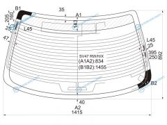 SV47 RWHX Стекло заднее с обогревом TOYOTA WINDOMES300 96-01