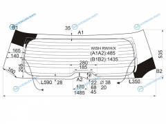 WISH RWHX Стекло заднее с обогревом TOYOTA 03-09
