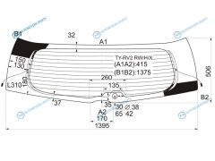 TY-RV2 RWHX Стекло заднее с обогревом TOYOTA WISH 09-