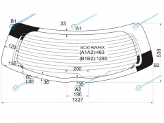 SC30 RWHX Стекло заднее с обогревом TOYOTA YARISVITZ 10-