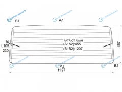 PATRIOT RWH Стекло заднее с обогревом UAZ 97-14
