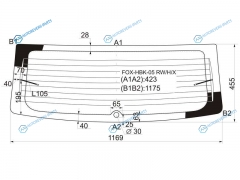 FOX-HBK-05 RWHX Стекло заднее с обогревом VOLKSWAGEN FOXLUPO 35D HBK 05-11