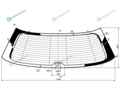 GOLF-VII-STW RWHX Стекло заднее с обогревом VOLKSWAGEN GOLF VII 5D STW 14-20