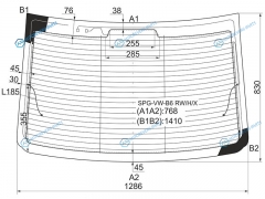 SPG-VW-B6 RWHX Стекло заднее с обогревом VOLKSWAGEN PASSAT B6B7 4D 05-15