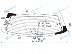 POLO-02 RWHX Стекло заднее с обогревом VOLKSWAGEN POLO IV 35D HBK 01-05