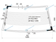 STN-2000 RWHX Стекло заднее с обогревом VOLKSWAGEN SANTANA 4D SED 00-06