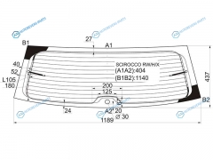 SCIROCCO RWHX Стекло заднее с обогревом VOLKSWAGEN 08-15