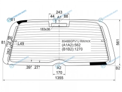 8548BGNVB RWHX Стекло заднее с обогревом VOLKSWAGEN SHARAN 95-00