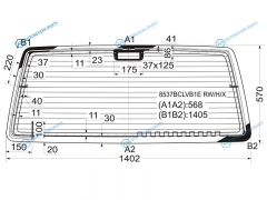 8537BCLVB1E RWHX Стекло заднее с обогревом VOLKSWAGEN TRANSPORTER T4 90-03