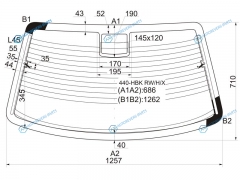 440-HBK RWHX Стекло заднее с обогревом VOLVO 440 5D HBK 88-96