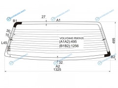 VOLVO440 RWHX Стекло заднее с обогревом VOLVO 440460 4D SED 88-96