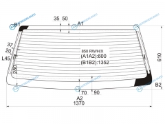 850 RWHX Стекло заднее с обогревом VOLVO 4D SED 91-97