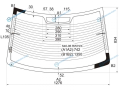 S40-96 RWHX Стекло заднее с обогревом VOLVO S40 4D SED 95-03