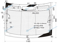 VOL-S60-10 RWHX Стекло заднее с обогревом VOLVO S60 4D SED 10-18