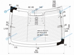 S80-07 RWHX Стекло заднее с обогревом VOLVO S80 06-16