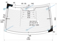 S80 RWHX Стекло заднее с обогревом VOLVO 4D SED 98-06