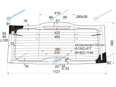 8832BGSEABW RWHX Стекло заднее с обогревом VOLVO V50 04-12