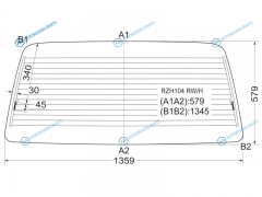 RZH104 RWH Стекло заднее с обогревом в резинку TOYOTA HIACE VAN 89-97