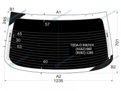 TIIDA-D RWHX Стекло заднее с обогревом затемненное NISSAN TIIDA 4D 04-14