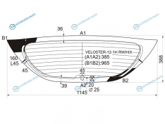 VELOSTER-12-1H RWHX Стекло заднее с обогревом низ (с отв.) HYUNDAI VELOSTER HBK 12-17