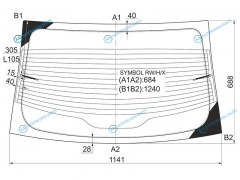 SYMBOL RWHX Стекло заднее с обогревом RENAULT 08-12