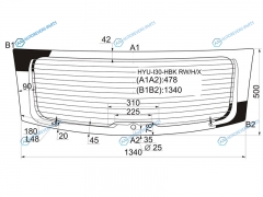 HYU-I30-HBK RWHX Стекло заднее с обогревом отв. HYUNDAI I30 5D HBK 07-11