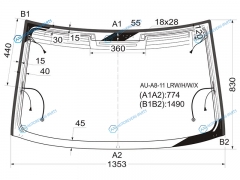 AU-A8-11 LRWHWX Стекло заднее с обогревом триплекс AUDI A8 (LONG) 4D 11-17
