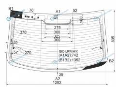 E60 LRWHX Стекло заднее с обогревом триплекс BMW 5-SERIES 4D 03-09