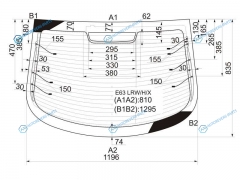 E63 LRWHX Стекло заднее с обогревом триплекс BMW 6-SERIES CPE 04-10