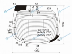 S6M LRWHX Стекло заднее с обогревом триплекс HONDA INTEGRA 01-06ACURA RSX 01-06
