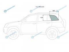 T11 SWLHX Стекло кузова (собачник) заднее левое CHERY TIGGO 05-13