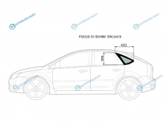 FOCUS-II-5DHBK SWLHX Стекло кузова (собачник) заднее левое FORD FOCUS II 5D HBK 05-11