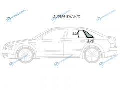 AUDIA4 SWLHX Стекло кузова (собачник) заднее левое AUDI A4S4 4D 94-01