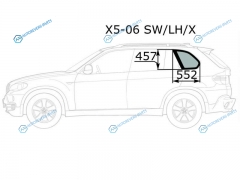 X5-06 SWLHX Стекло кузова (собачник) заднее левое BMW X5 E70 06-13