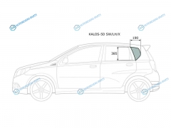 KALOS-5D SWLHX Стекло кузова (собачник) заднее левое CHEVROLET AVEO 5D 06-11