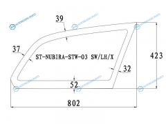 SPG-NUBIRA-STW-03 SWLHX Стекло кузова (собачник) заднее левое CHEVROLET LACETTI DAEWOO NUBIRA 5D WGN 04-13
