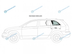 DQ10443 SWLHX Стекло кузова (собачник) заднее левое CHRYSLER PACIFICA 5D 04-08