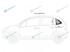 C3-10 SWLHX Стекло кузова (собачник) заднее левое CITROEN C3 5D HBK 10-16