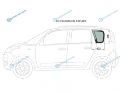 C3 PICASSO-09 SWLHX Стекло кузова (собачник) заднее левое CITROEN PICASSO 09-17