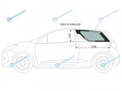 DS3-10 SWLHX Стекло кузова (собачник) заднее левое CITROEN DS3 3D HBK 10-16