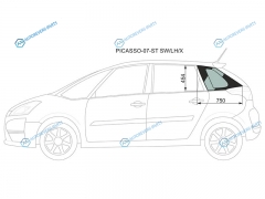 PICASSO-07-ST SWLHX Стекло кузова (собачник) заднее левое CITROEN С4 PICASSO 07-13