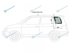 G400 SWLHX Стекло кузова (собачник) заднее левое DAIHATSU PYZAR 5D WGN 96-02