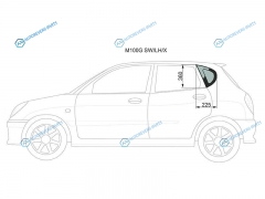 M100G SWLHX Стекло кузова (собачник) заднее левое DAIHATSU STORIATOYOTA DUET M10 98-04